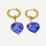 Hartjes Miracle Natuursteen Oorbellen Blauw Your Jewelz