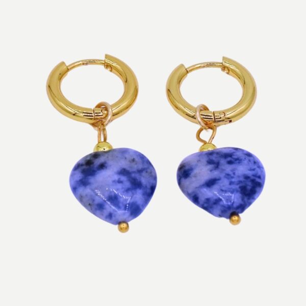 Hartjes Miracle Natuursteen Oorbellen Blauw Your Jewelz