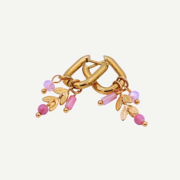 Boho Rose Leaf Roze Gouden Oorbellen bohemian hangers oorbellen Stainless Steel