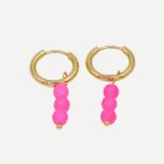Bubbles Roze Oorbellen Natuursteen hippe oorbellen