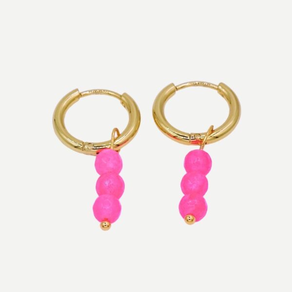 Bubbles Roze Oorbellen Natuursteen hippe oorbellen