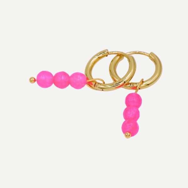 Bubbles Roze Oorbellen Natuursteen hippe oorbellen trendy
