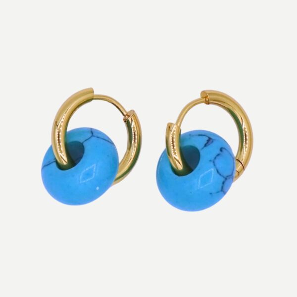 Circle Licht Blauw Oorbellen Rond Trendy