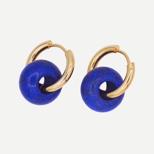 Circle Oorbellen Donker Blauw Rond Trend