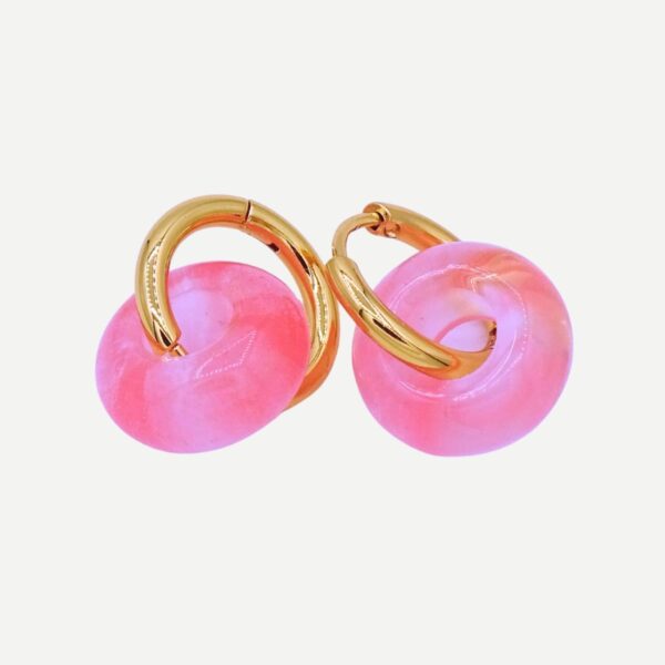 Circle Roze oorbellen Rond Trend