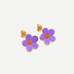 Daisy Purple Gouden Bloemen Knopjes