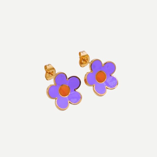 Daisy Purple Gouden Bloemen Knopjes