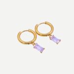Empire Gouden Oorbellen Diamant Rechthoek