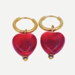 Lucky oorbellen Rood natuursteen 2025