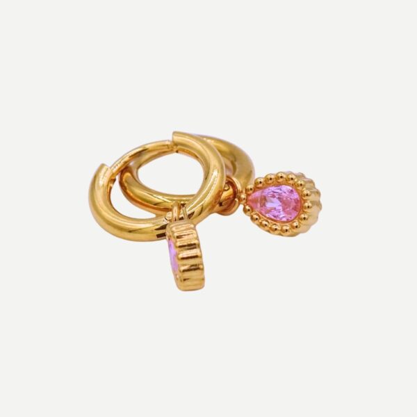 Pink Lady gouden Oorbellen Roze 2025 Stainless Steel (2)