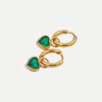 Sofie Groene hartjes oorbellen Stainless Steel