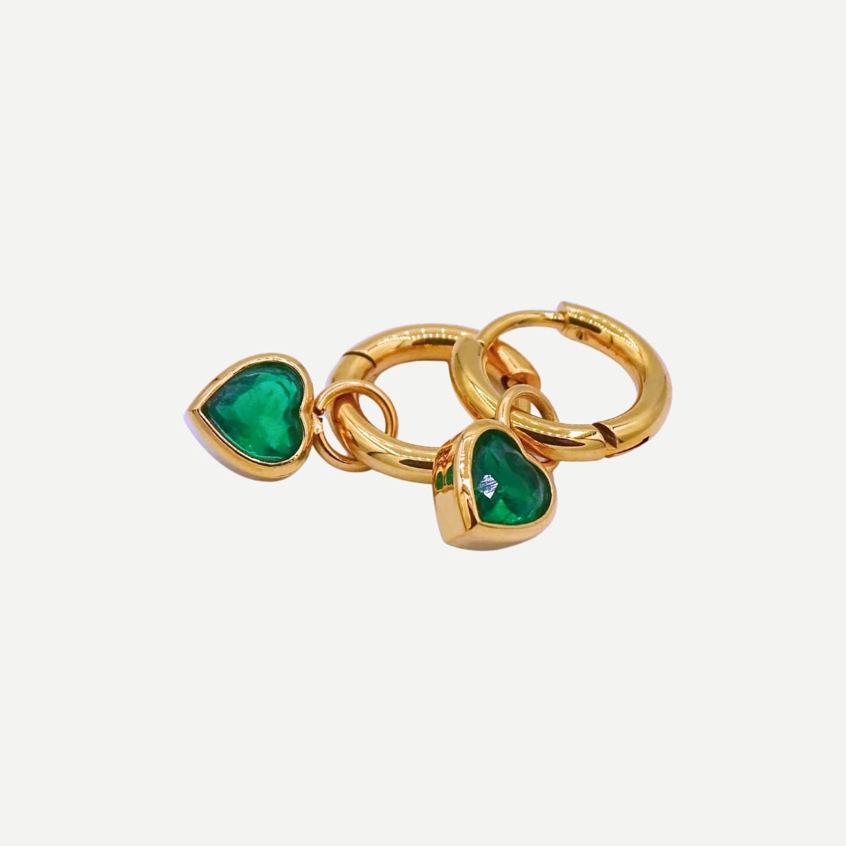 Sofie Groene hartjes oorbellen trend Stainless Steel