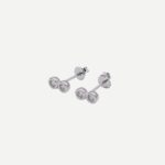 Sparkle 2 Zilveren Studs Oorbellen knopjes