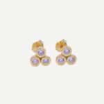 Sparkle 3 Gouden Oorbellen Studs knopjes