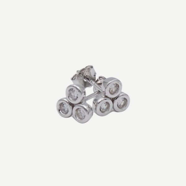 Sparkle 3 Zilveren Oorbellen knopjes Studs