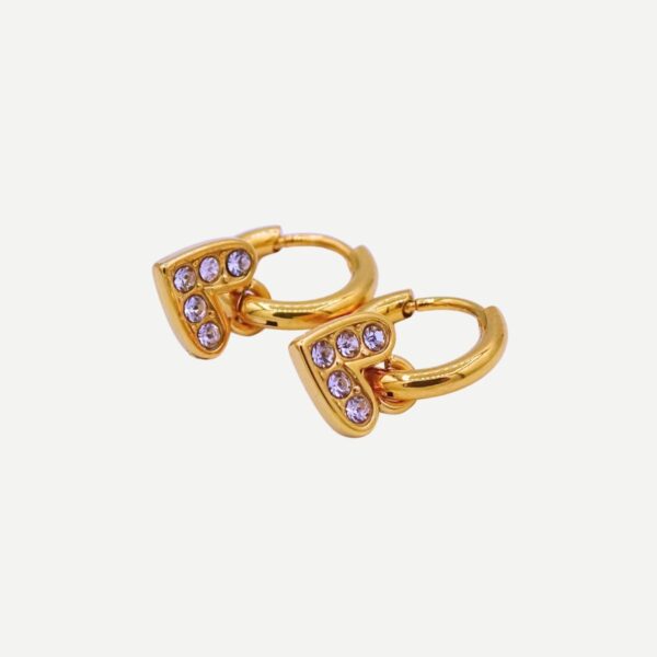 Valentina Gouden Diamant Hartjes Oorbellen Stainless Steel