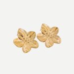 Bloom Oorbellen Gouden Bloem Statement Studs Oorbel