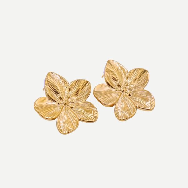 Bloom Oorbellen Gouden Bloem Statement Studs Oorbel