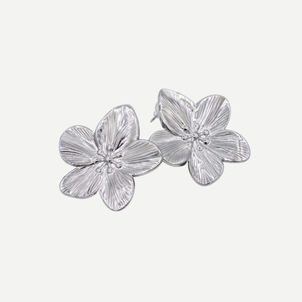 Bloom Oorbellen Zilveren Bloem Statement Studs Oorbellen Flower Oorbel