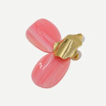 Blush Pink chique oorbellen met gouden top en glanzende roze marmerlook