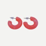 Candy Oorbellen Koraalrood Acryl Chunky Hoops Trend 2025