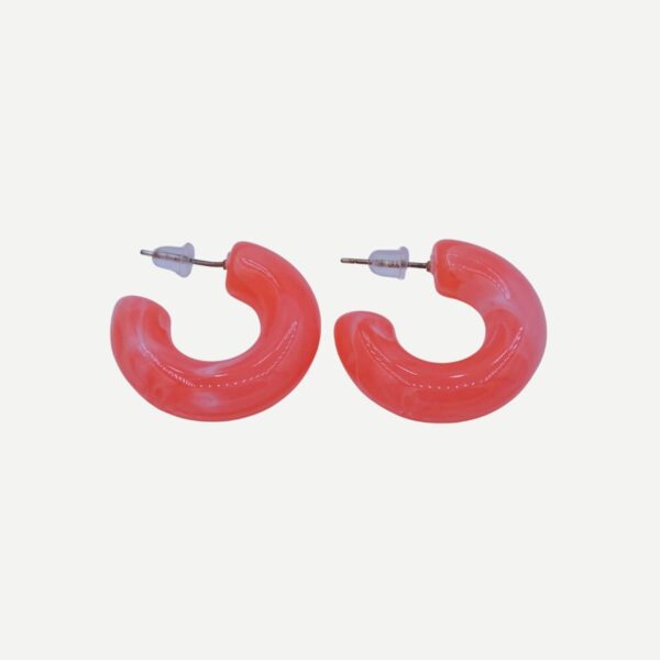 Candy Oorbellen Koraalrood Acryl Chunky Hoops Trend 2025