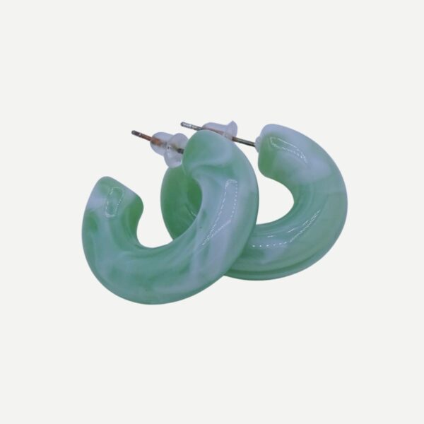 Candy Oorbellen Swirl Groen Acryl Chunky Hoops Trendy