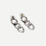 Chain Oorbellen Zilveren Schakel Statement Hangers Stoere Oorbellen