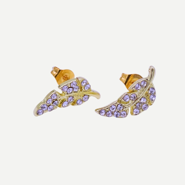 Dreamy luxe oorbellen in bladmotief met sprankelende steentjes