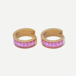 Flora Pink luxe goudkleurige oorbellen met glanzende roze accenten