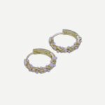 Galaxy Oorbellen Gouden Hoops met Parel Accent Oorbel-1