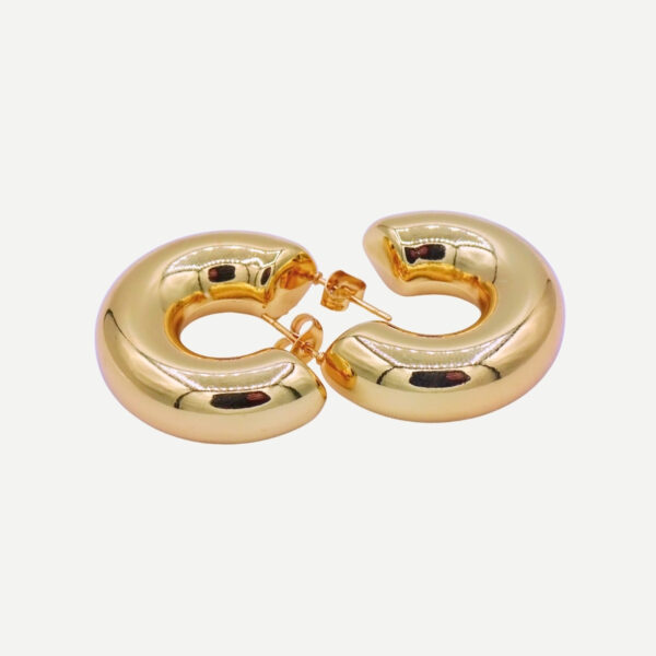 Honey Hoop Gouden Oorbellen stijlvolle ronde statement oorbellen