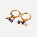 Noor Zwart Gouden Oorbellen Stainless Steel trendy