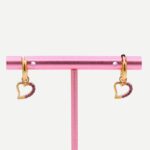 Rose Spark Gouden oorbellen met ovale roze zirconia in gouden omlijsting Stainless Steel