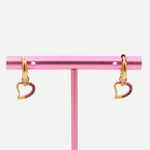 Rose Spark Gouden oorbellen met ovale roze zirconia in gouden omlijsting Stainless Steel