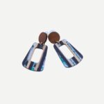 Wooden Stripe Oorbellen Hout en Acryl Statement Hangers Oorbellen 2025